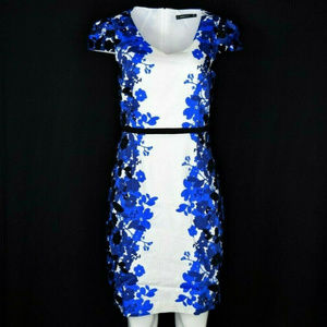 Limited Edition Blue White Floral VNeck Dress